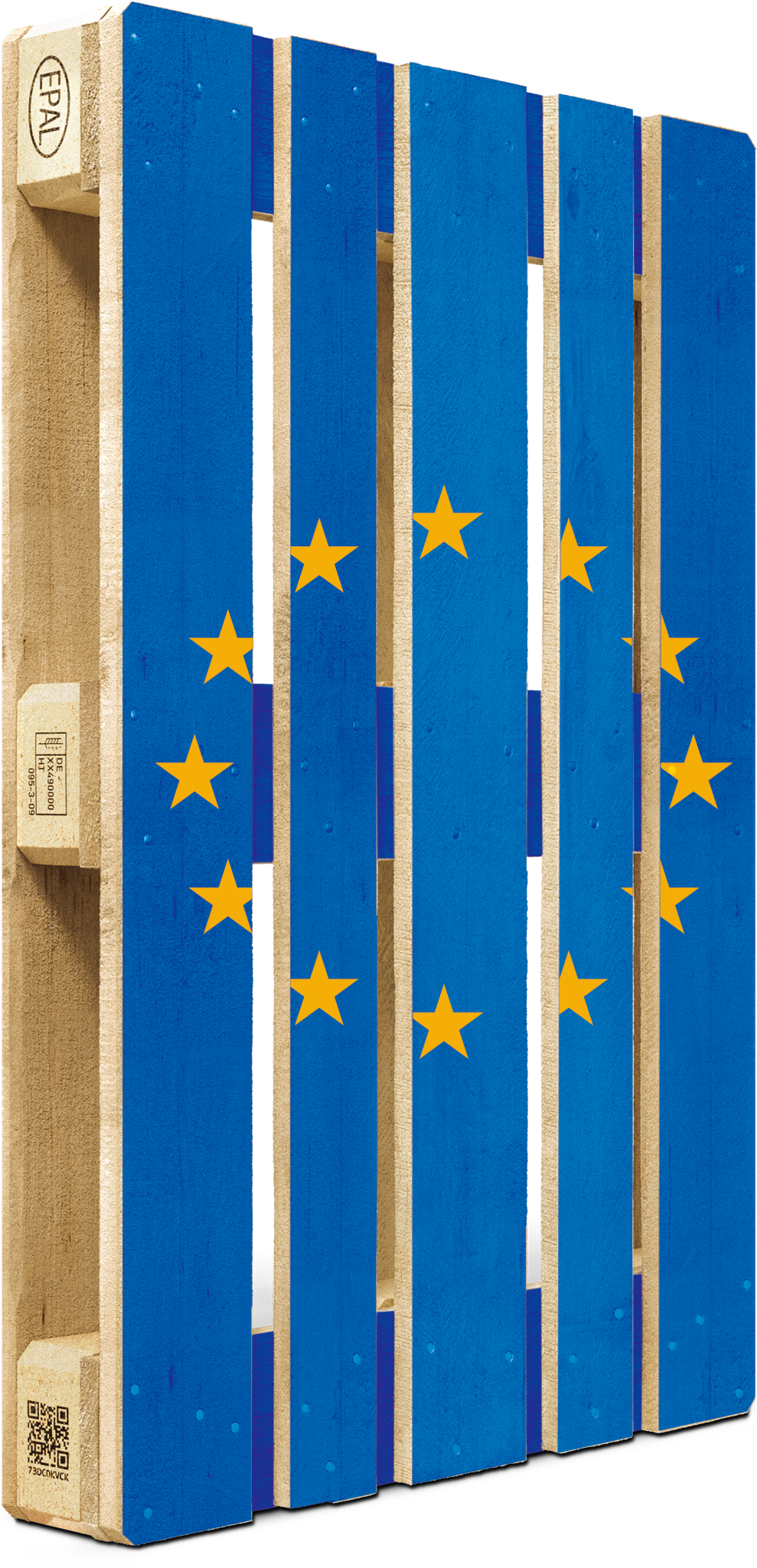 EPAL pallet with the European flag design
